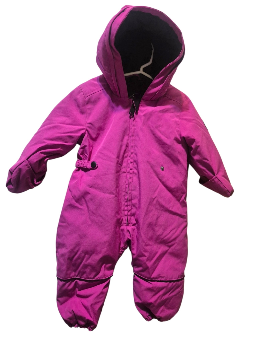 Insulated Kids One-Piece Footie - Vivid Pink Hooded Suit
